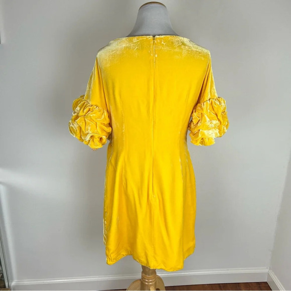 Free People x Fame & Partners Caroline Dress in Velvet Marigold size 10 - Picture 4 of 6